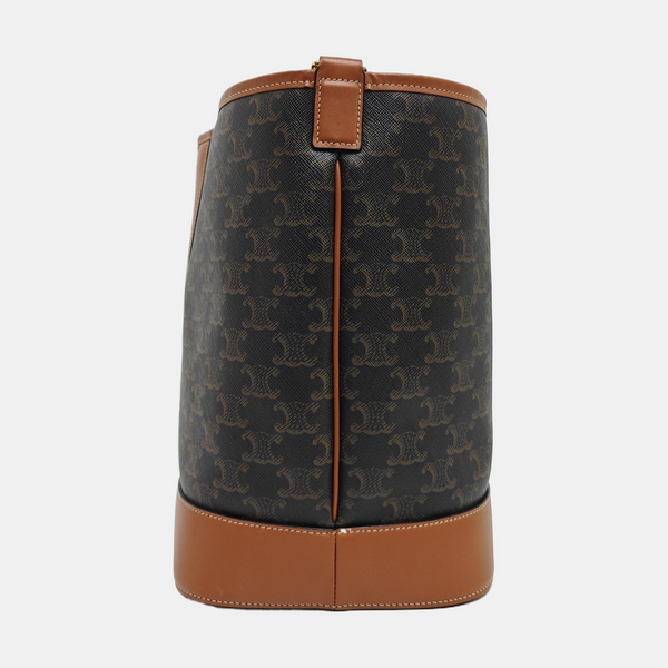 Authenticated pre-owned  TRIOMPHE CANVAS Medium Coated Canvas Yellow - Bucket Bag at Looply