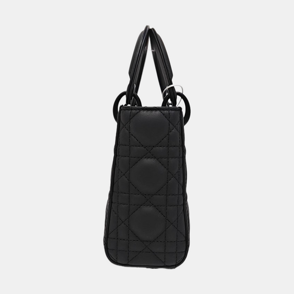 Lady Dior Mini Cannage Calfskin Black