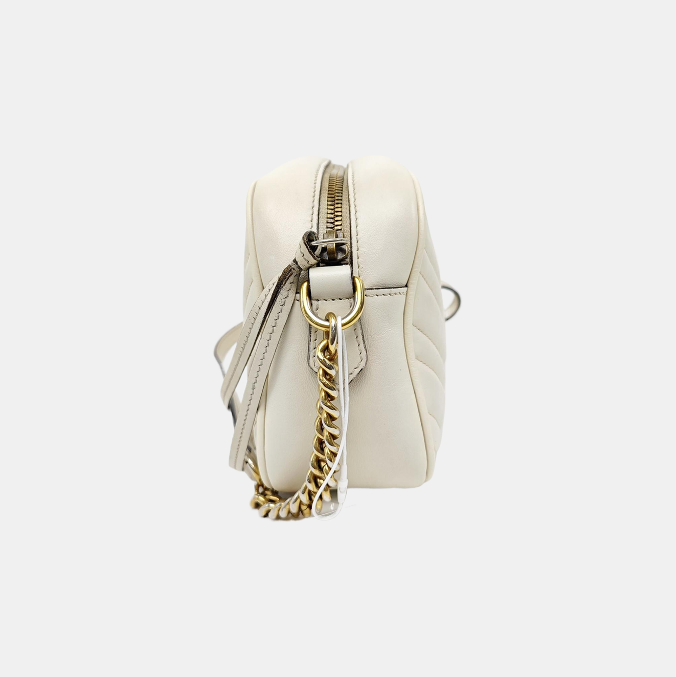 GG Marmont Small Quilted Calfskin White