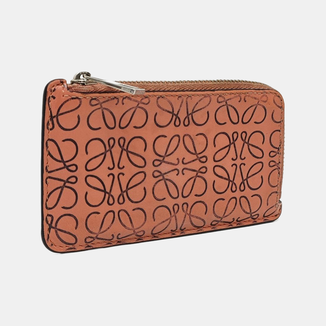 Monogram Calfskin Card Holder Pink