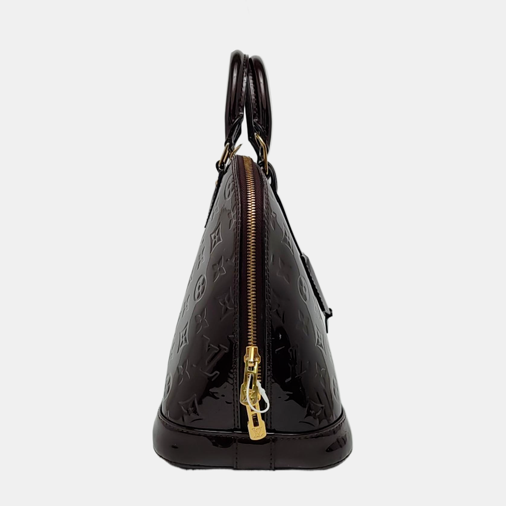Authenticated pre-owned  ALMA PM Monogram Patent Leather Burgundy - Top Handle Bag at Looply