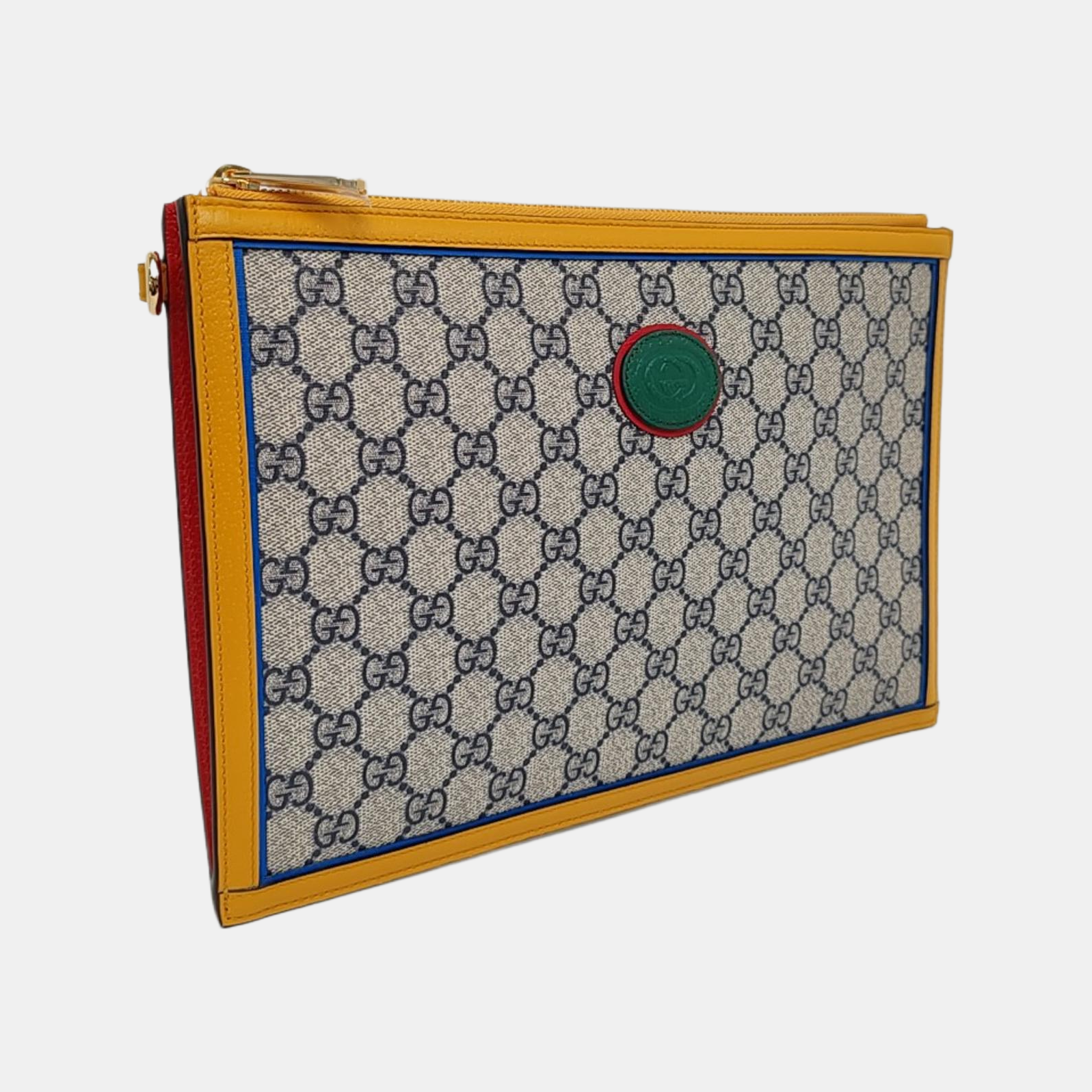 Monogram Coated Canvas Clutch Beige