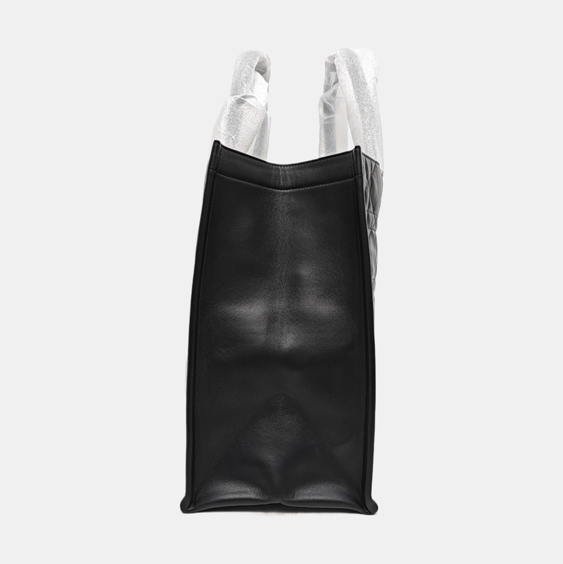 Book Tote Large Cannage Calfskin Black