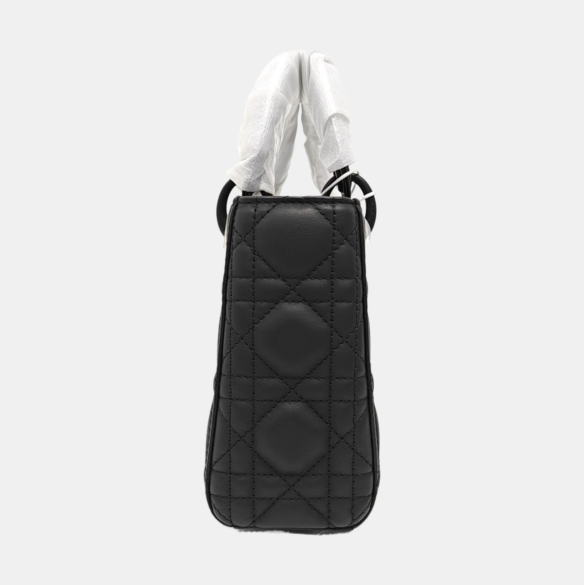 Lady Dior Mini Cannage Calfskin Black