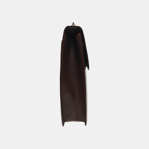 Calfskin Top Handle Bag Brown