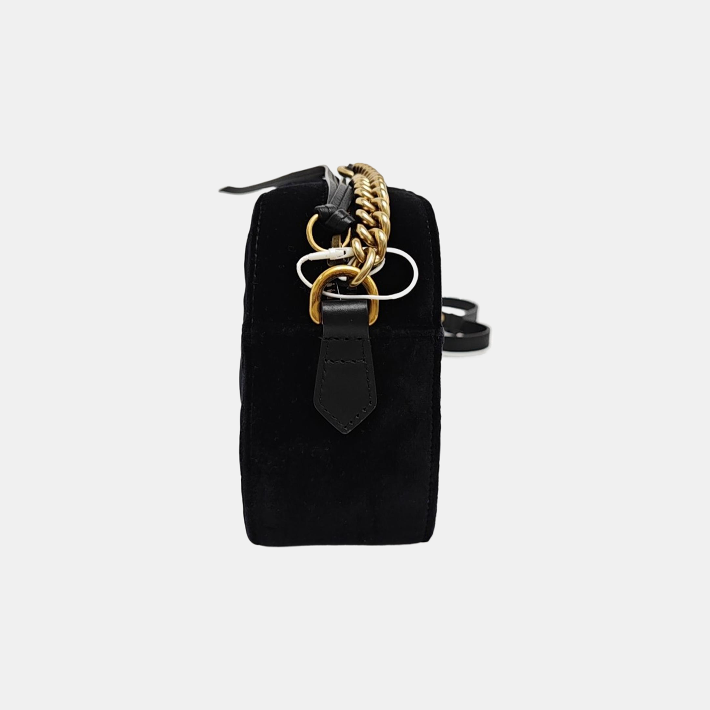 GG Marmont Small Quilted Velvet Black