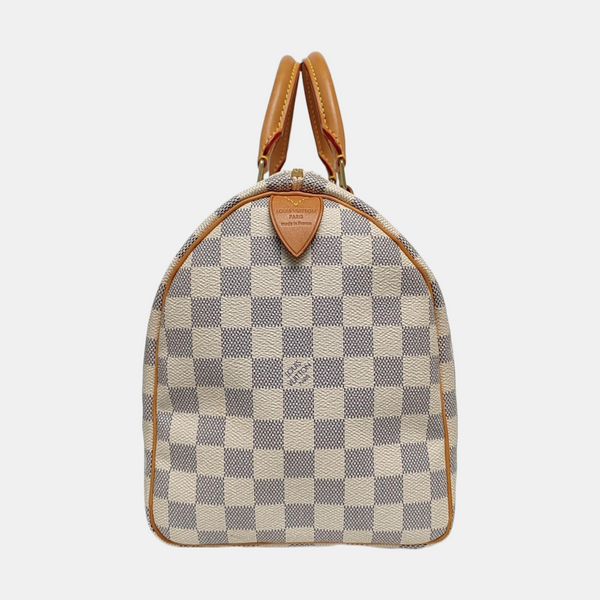 SPEEDY 30 Damier Azur Coated Canvas White