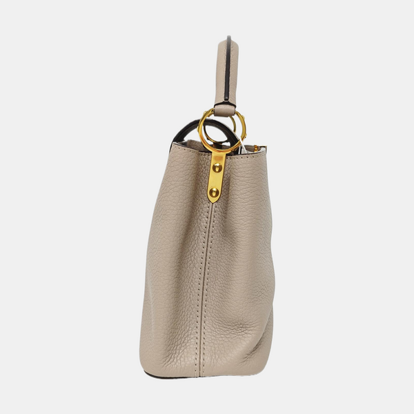 Authenticated pre-owned  CAPUCINES BB Calfskin Grey - Shoulder Bag at Looply