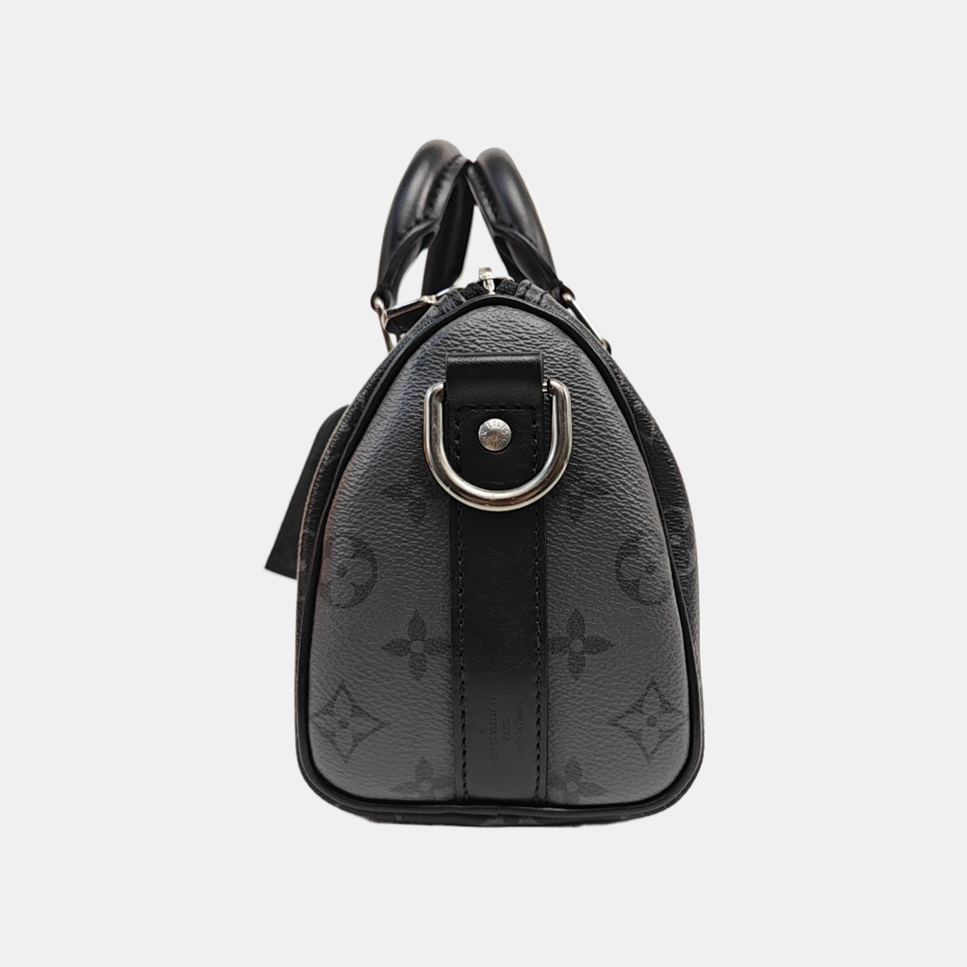 KEEPALL 25 Monogram Coated Canvas Black