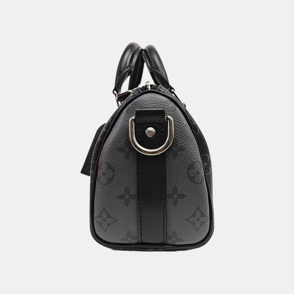 KEEPALL 25 Monogram Coated Canvas Black
