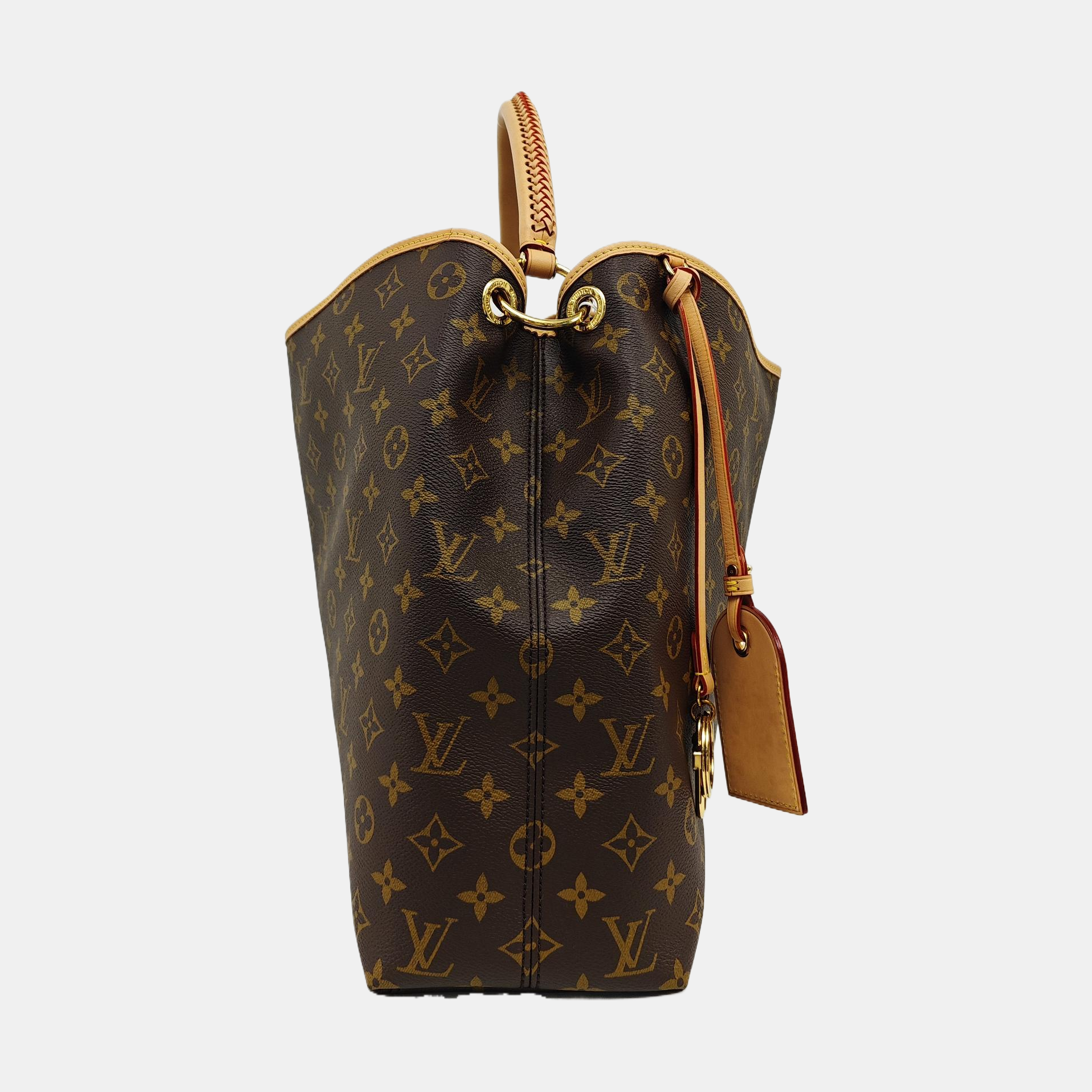 Monogram Coated Canvas Tote Bag Brown