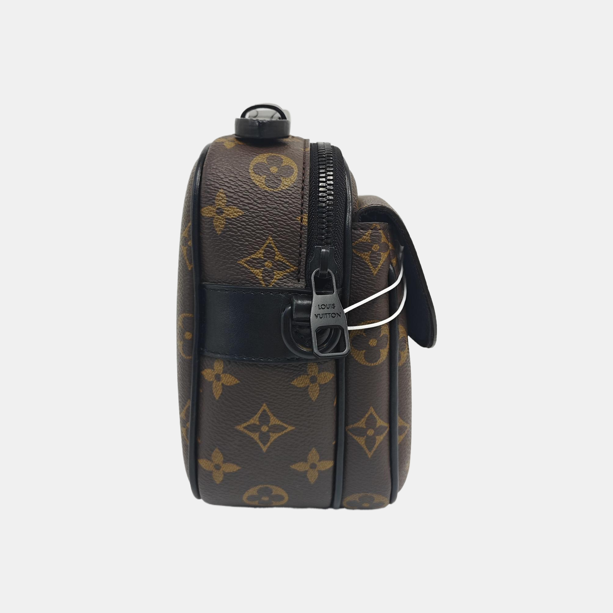S LOCK Monogram Coated Canvas Brown