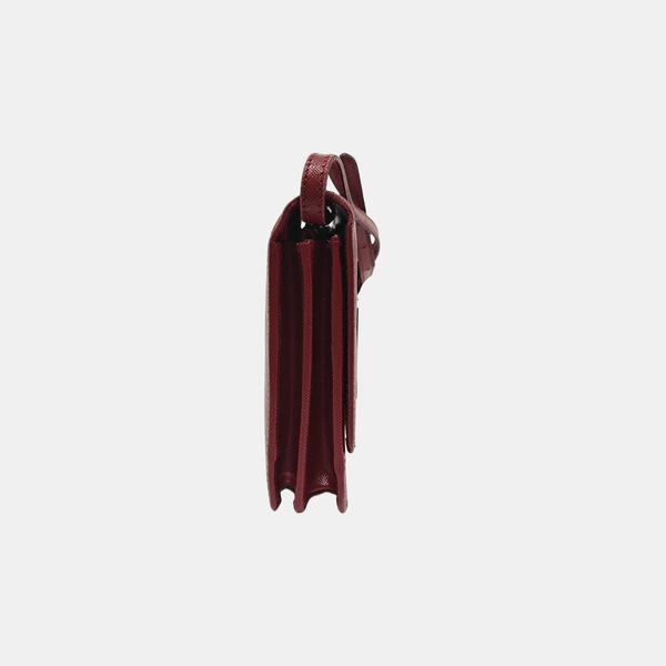 Saffiano Calfskin Shoulder Bag Red