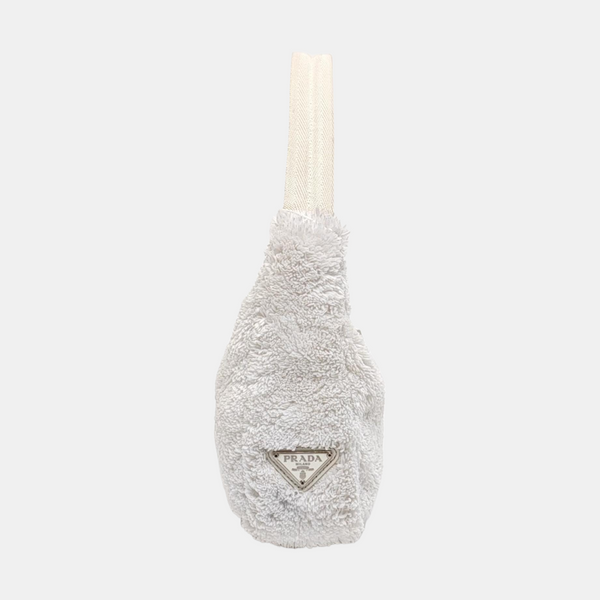 Authenticated pre-owned  Re-Edition2000 Mini Terry Cloth White - Top Handle Bag at Looply