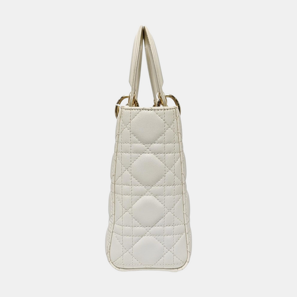 Lady Dior Cannage Lambskin White