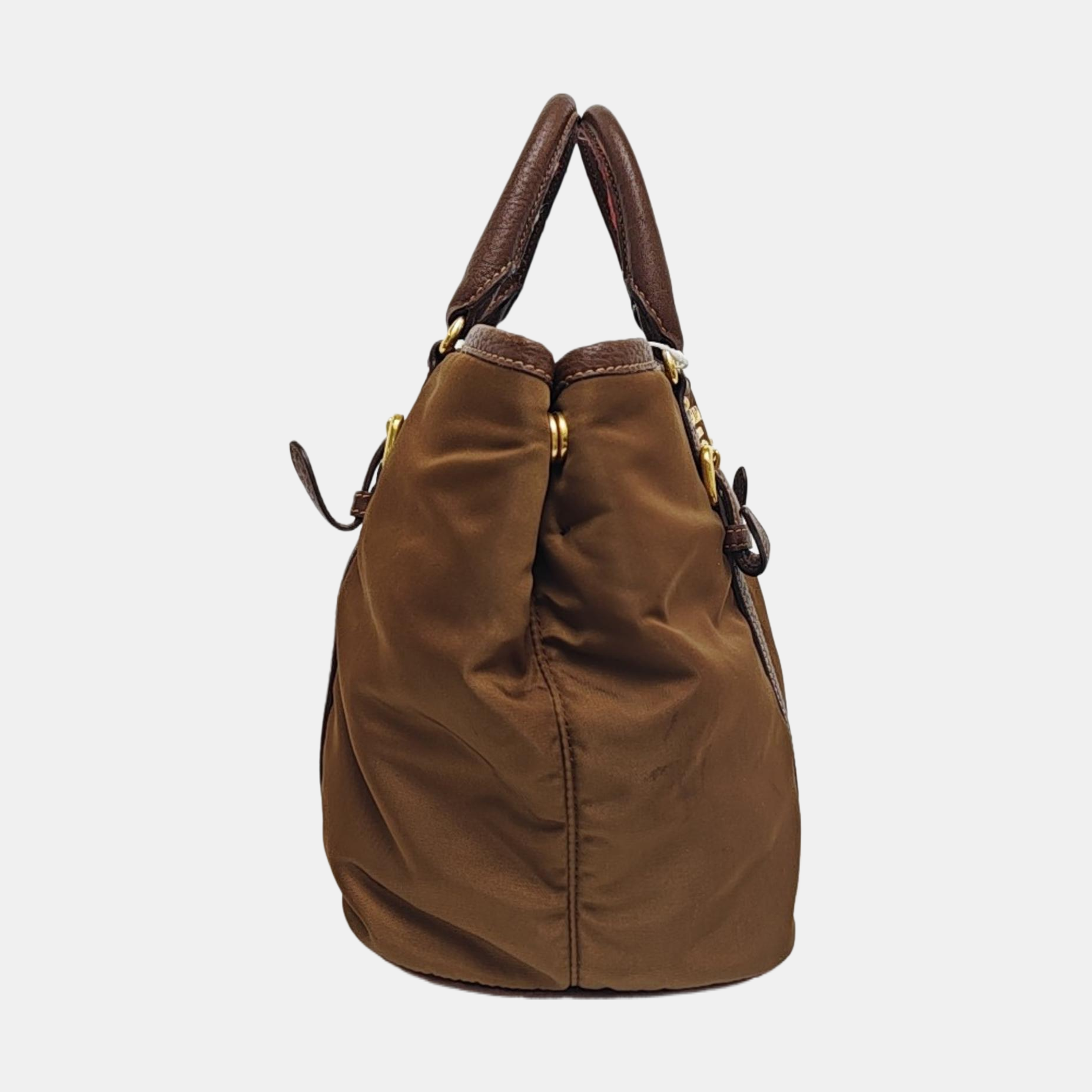 Nylon Tote Bag Brown