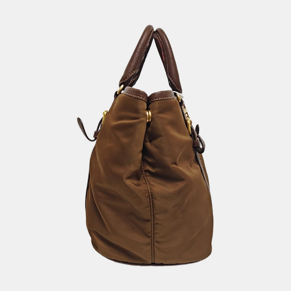 Nylon Tote Bag Brown