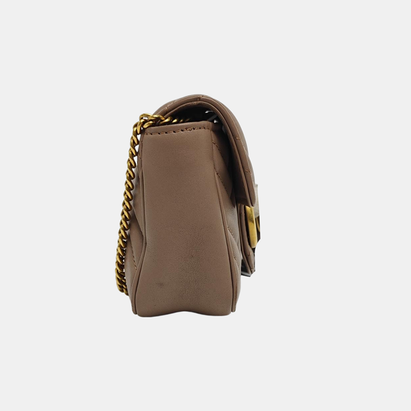 GG Marmont Mini Quilted Calfskin Beige