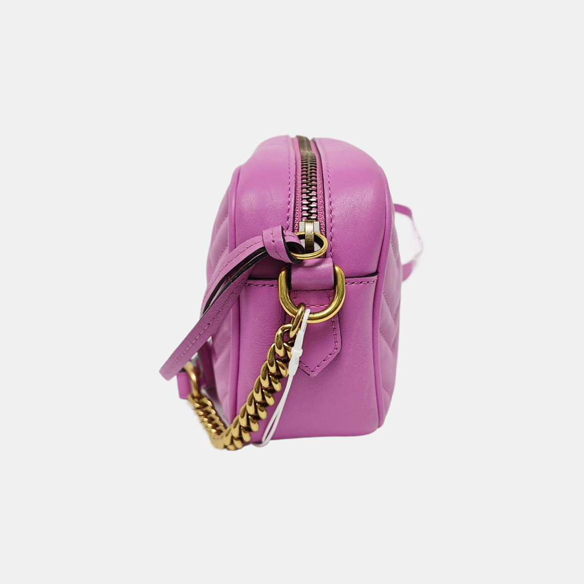 Authenticated pre-owned  GG Marmont Mini Quilted Calfskin Purple - Shoulder Bag at Looply