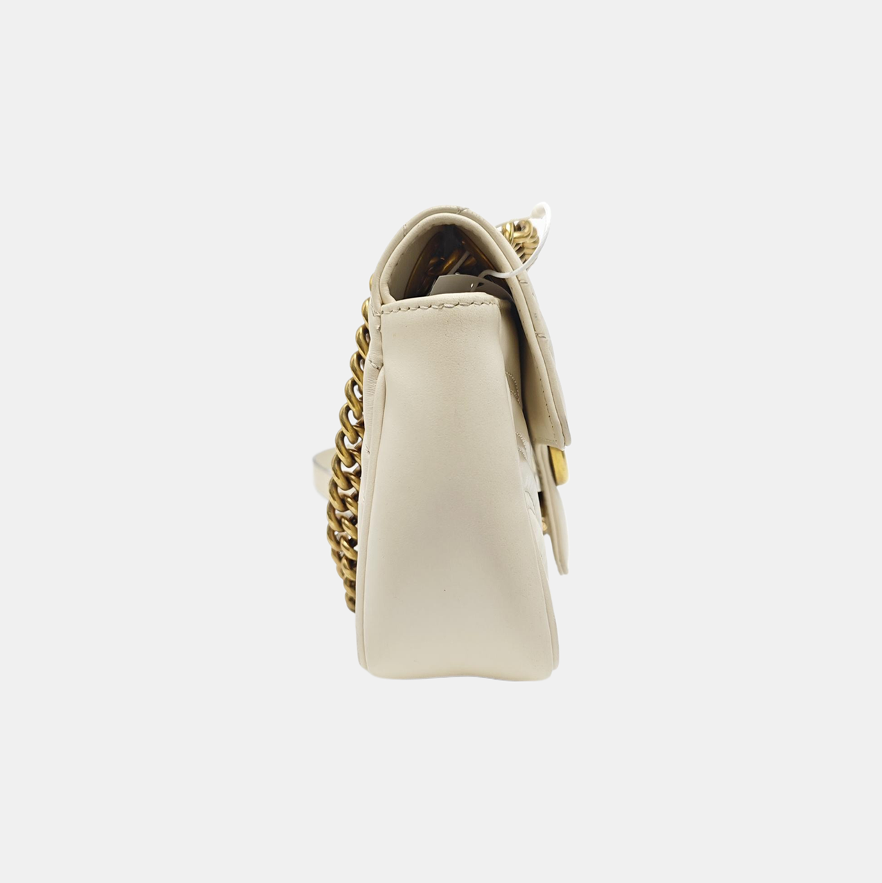 GG Marmont Small Quilted Calfskin White