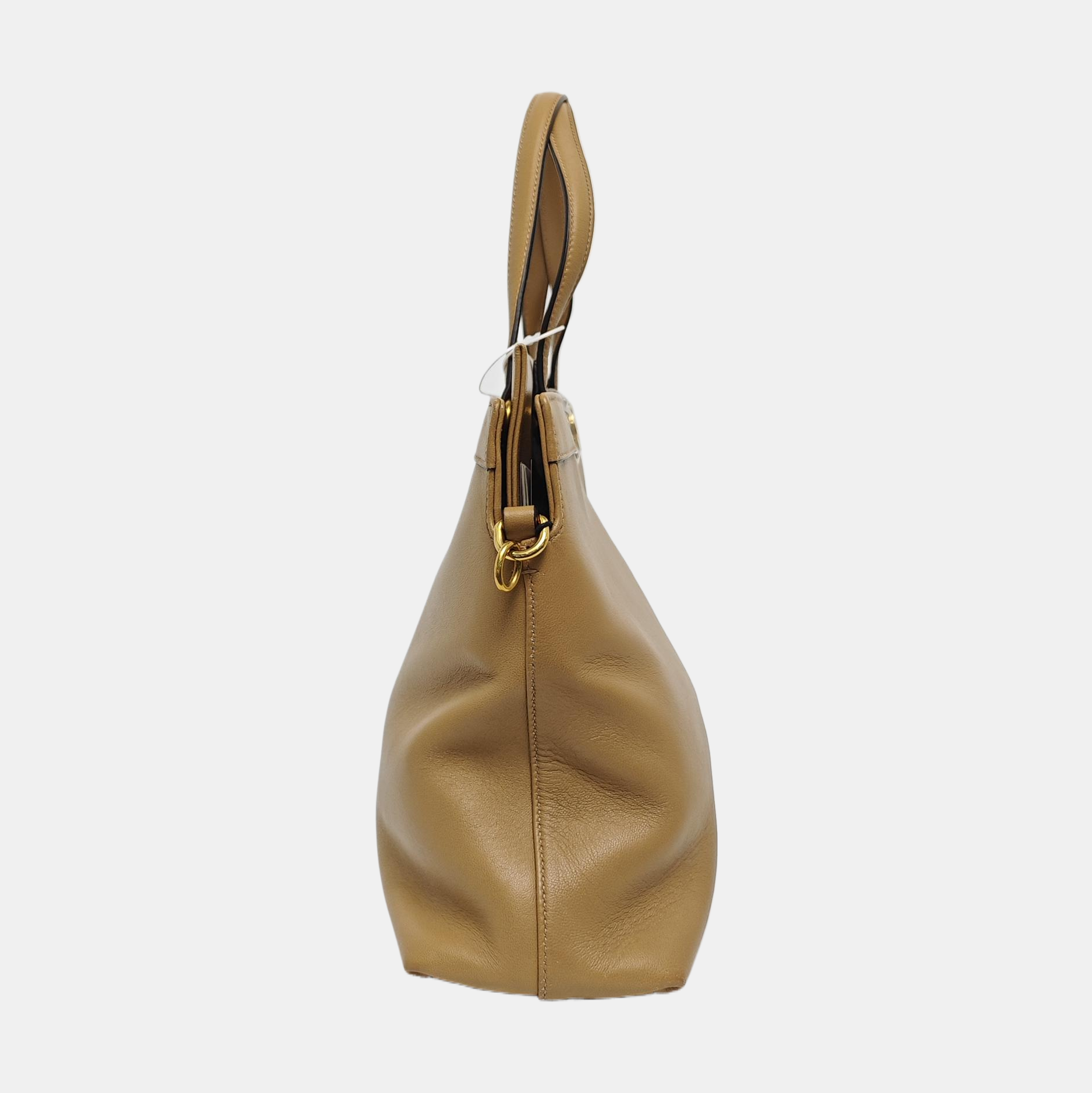 Lambskin Tote Bag Medium Brown