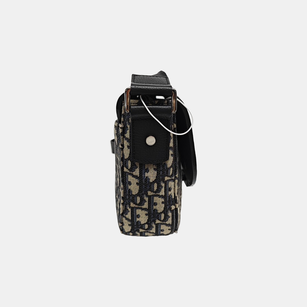 Saddle Mini Lona Monograma Negro