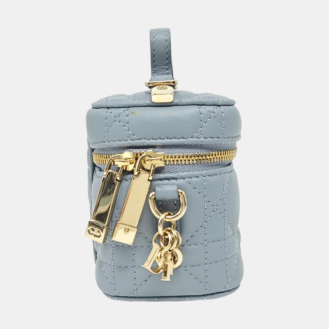 Vanity Lady Dior Mini Cannage Lambskin Blue