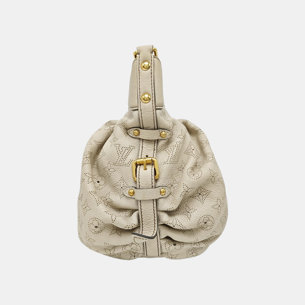 Monogram Calfskin Shoulder Bag White