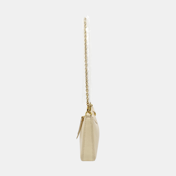 EASY POUCH ON STRAP Calfskin Beige