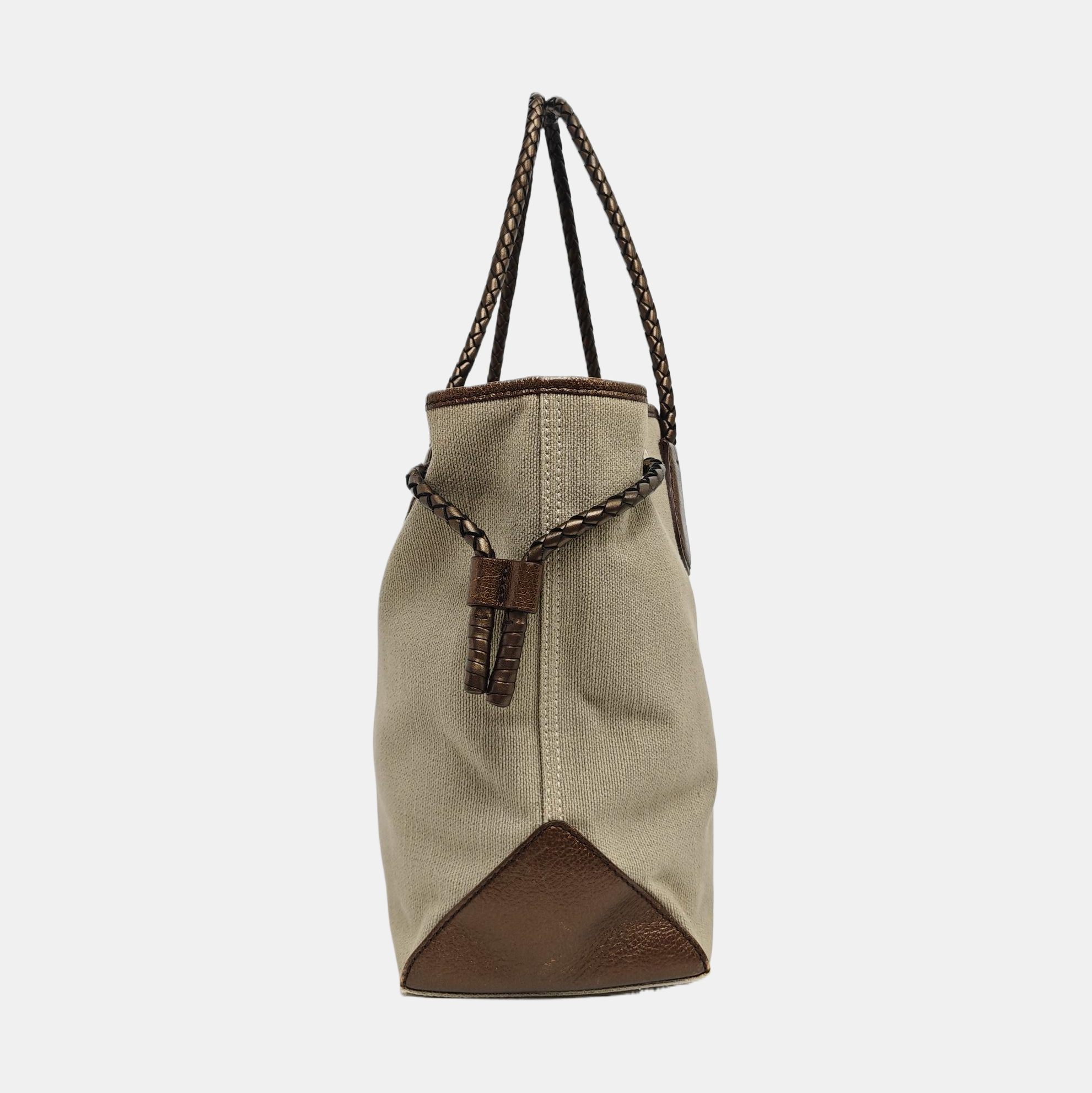 Canvas Top Handle Bag Beige