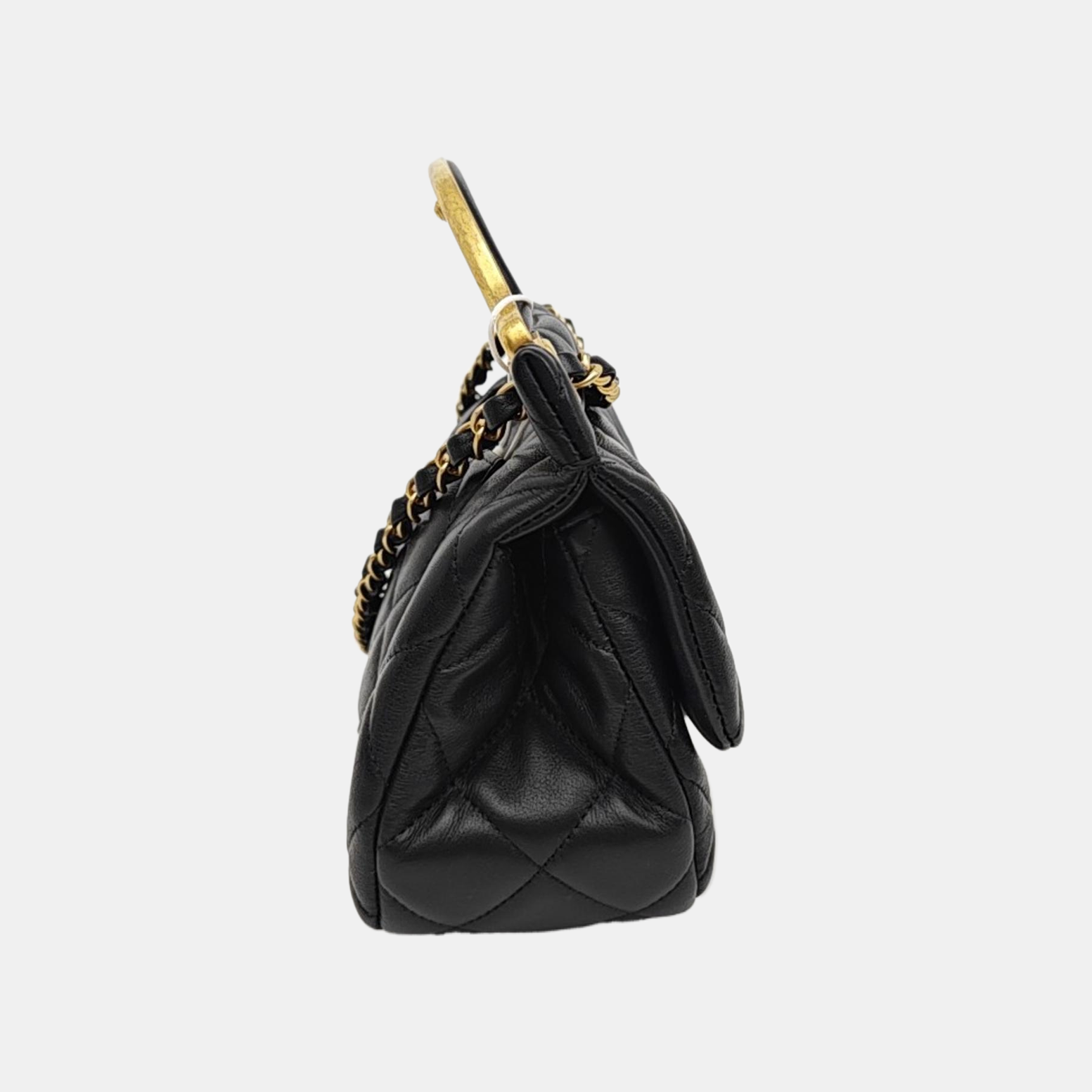 Quilted Calfskin Shoulder Bag Black