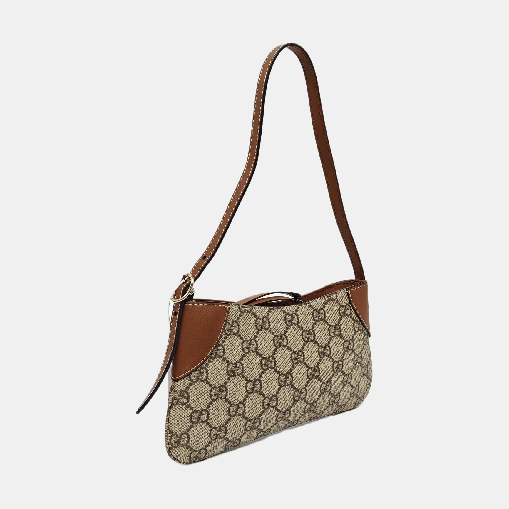 GG Emblem Small Monogram Coated Canvas Beige