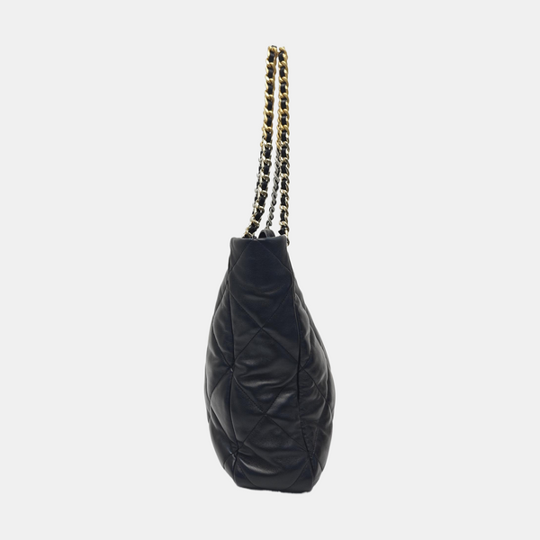 CHANEL 19 Large Quilted Lambskin Black