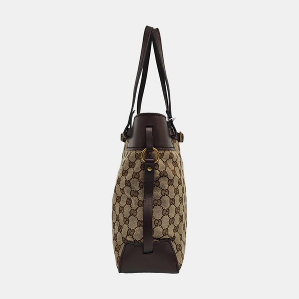 Monogram Canvas Tote Bag Brown