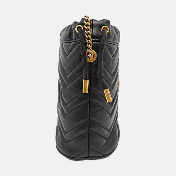 GG Marmont Mini Quilted Calfskin Black