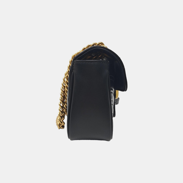 GG Marmont Small Quilted Calfskin Black
