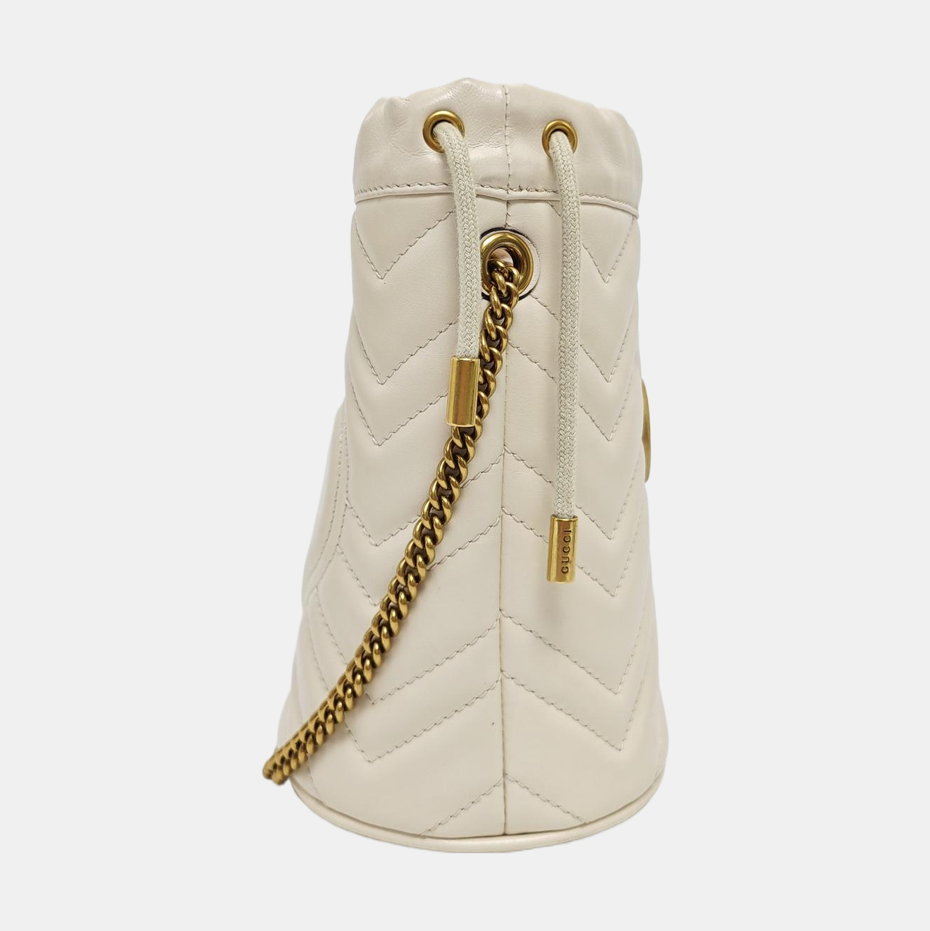 GG Marmont Mini Quilted Calfskin White
