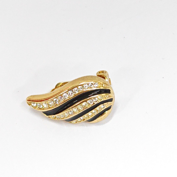 Twist Round Metal Gold Clip On Earrings