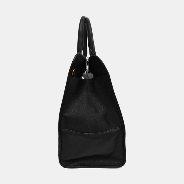 Saffiano Calfskin Shoulder Bag Black
