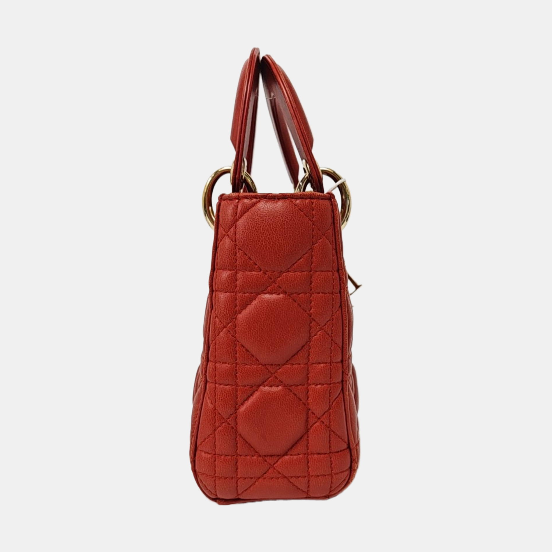 Lady Dior Mini Cannage Lambskin Red