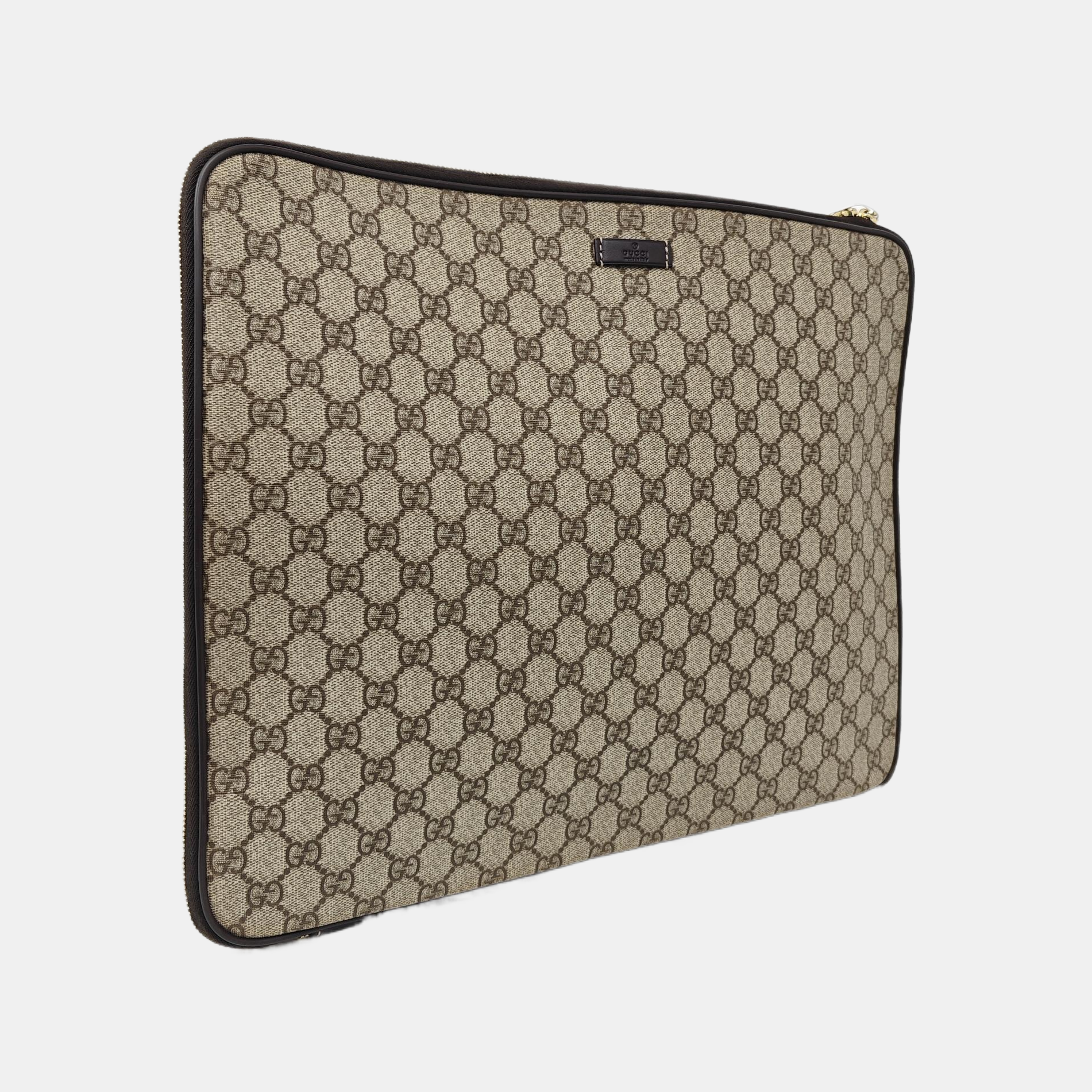 Monogram Coated Canvas Clutch Beige