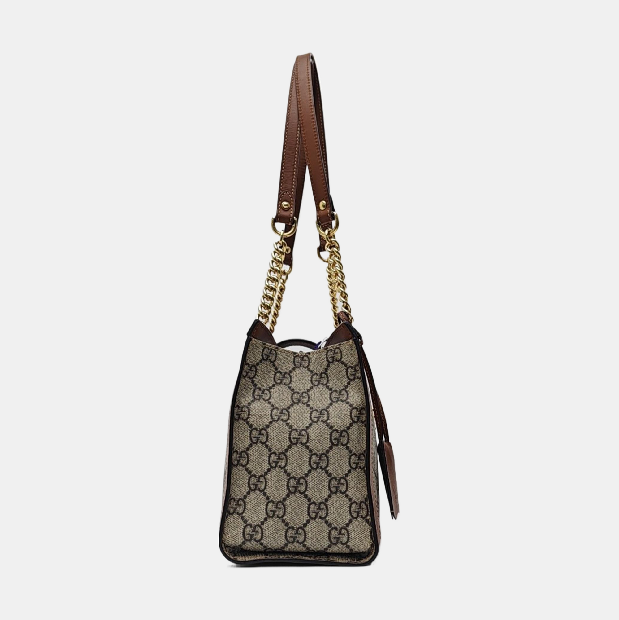 Padlock Small Monogram Coated Canvas Beige