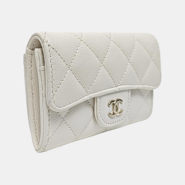 CLASSIC FLAP Quilted Grained Calfskin White