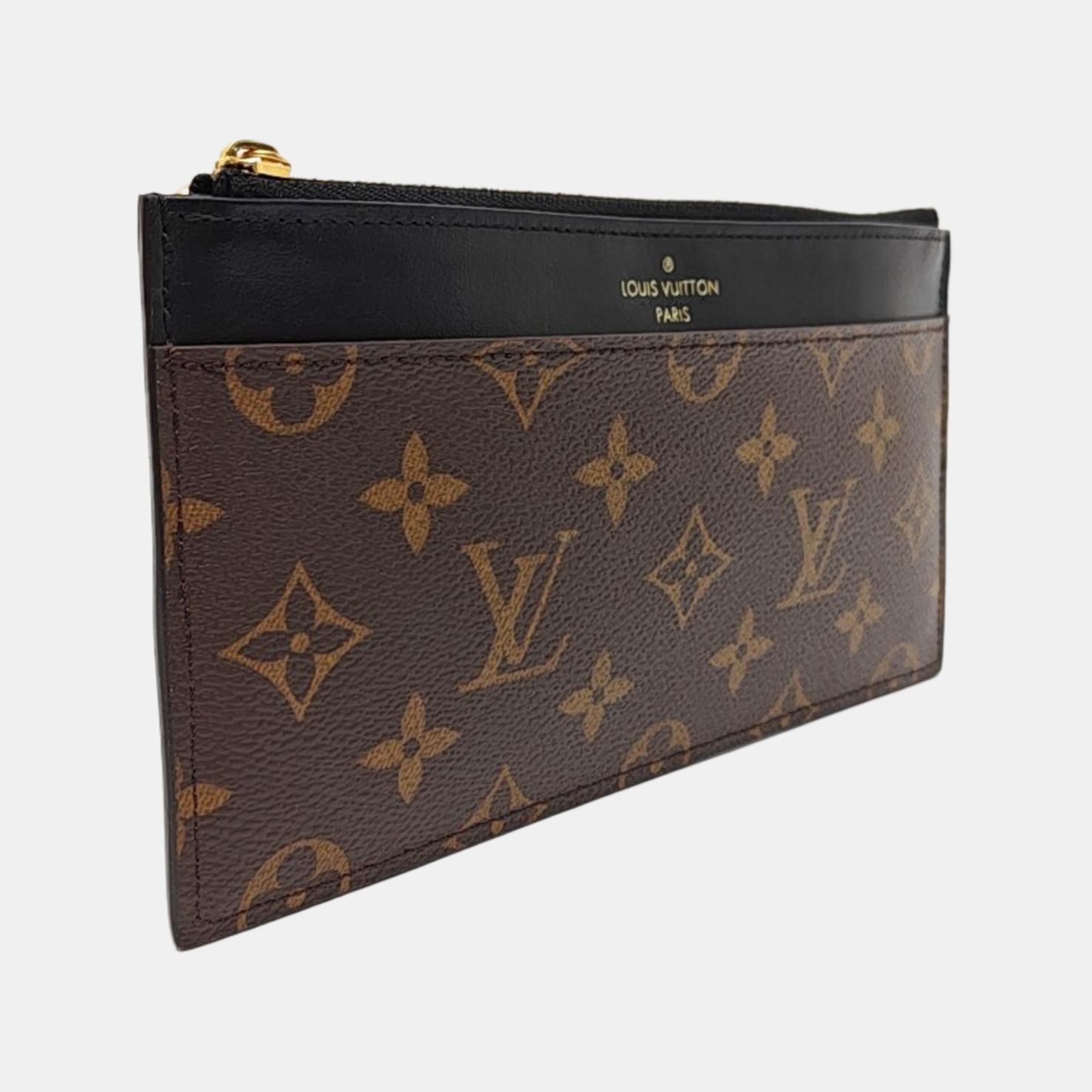SLIM Monogram Coated Canvas Brown Wallet