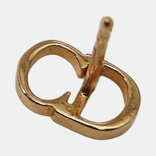 Petit CD Metal Rose Gold Stud Earrings