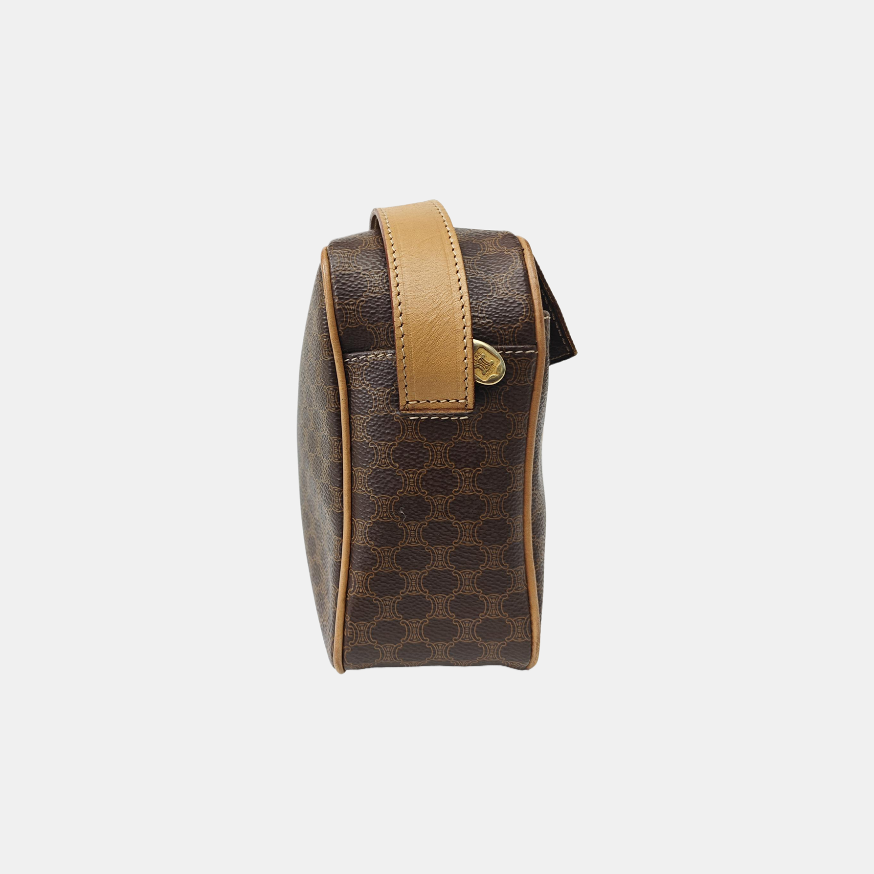Coated Canvas Shoulder Bag Brown
