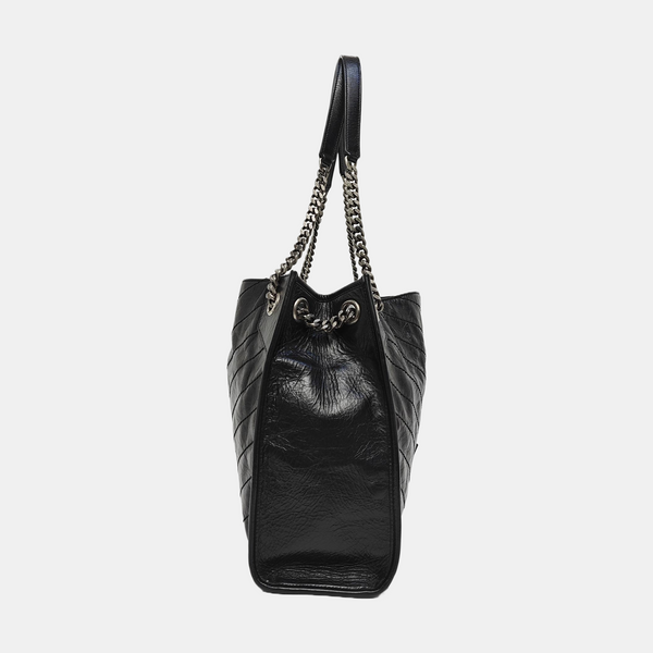 NIKI Medium Chevron Calfskin Black