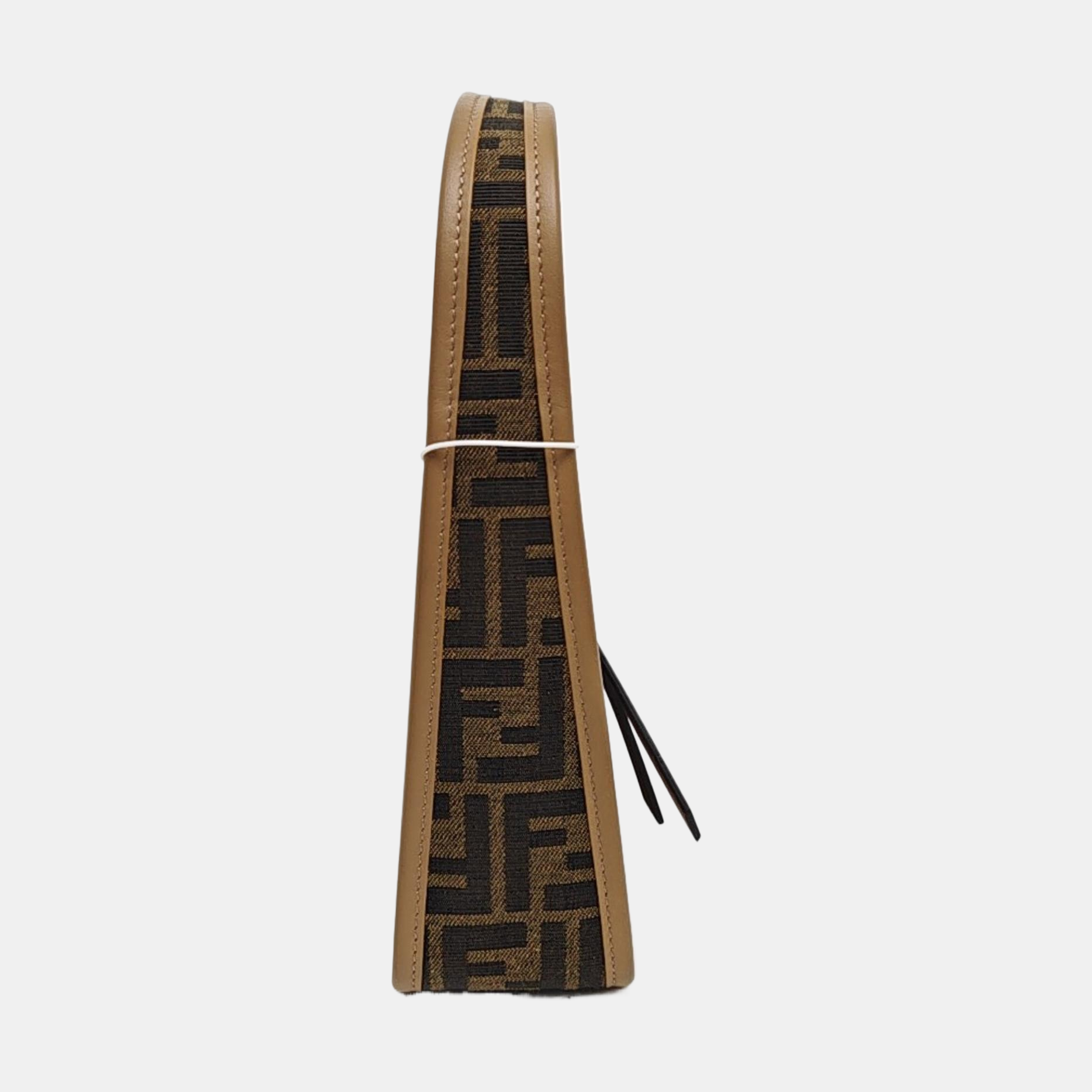 Fabric Top Handle Bag Brown