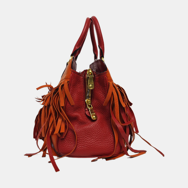 Leather Shoulder Bag Orange