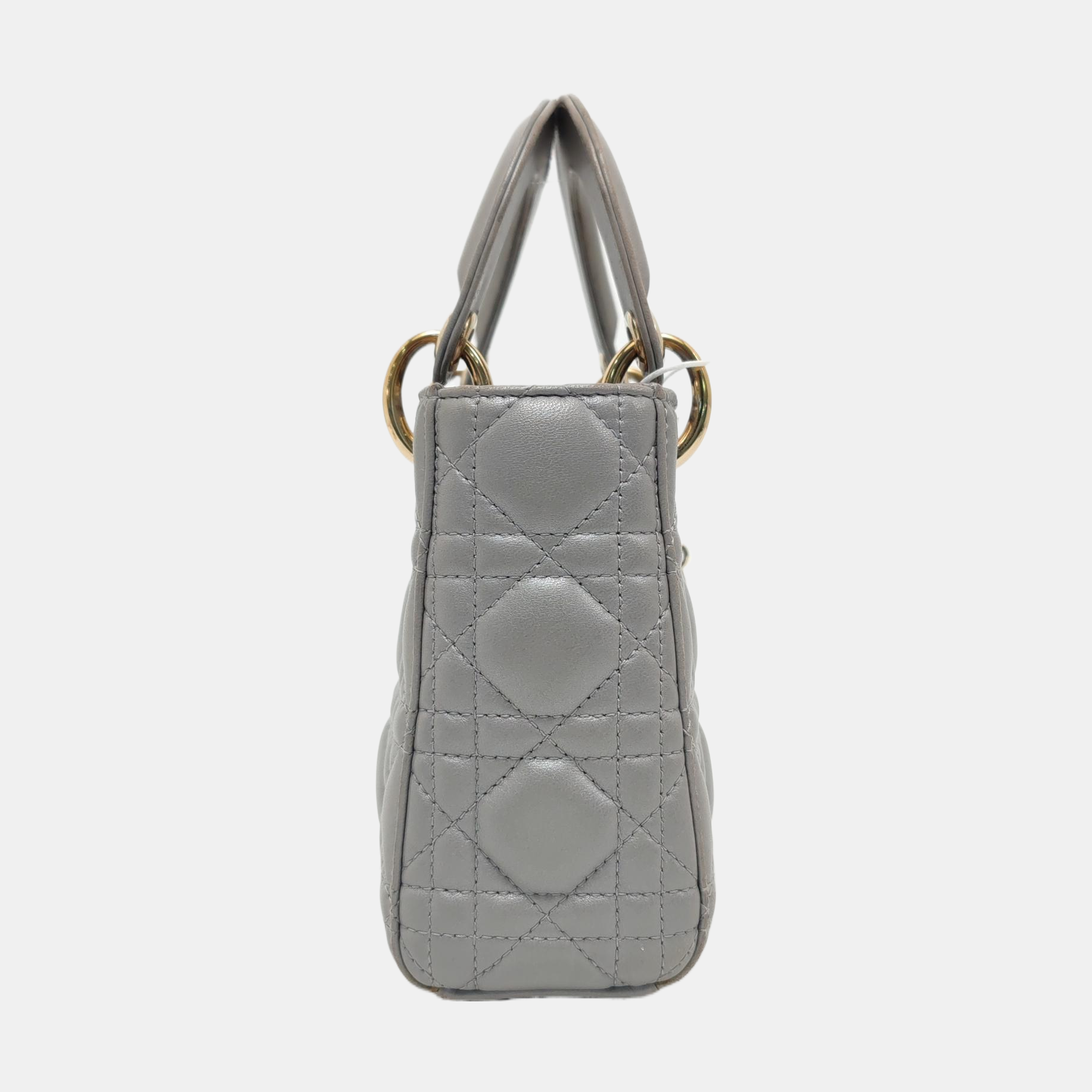 Lady Dior Mini Cannage Lambskin Gray